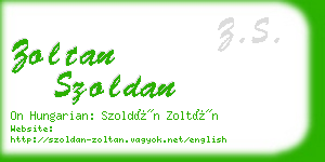 zoltan szoldan business card